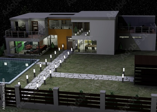 3d render of modern house architecture