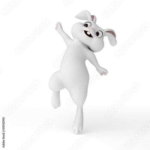 3d rendered illustration of a cute easter bunny