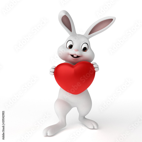 3d rendered illustration of a cute easter bunny