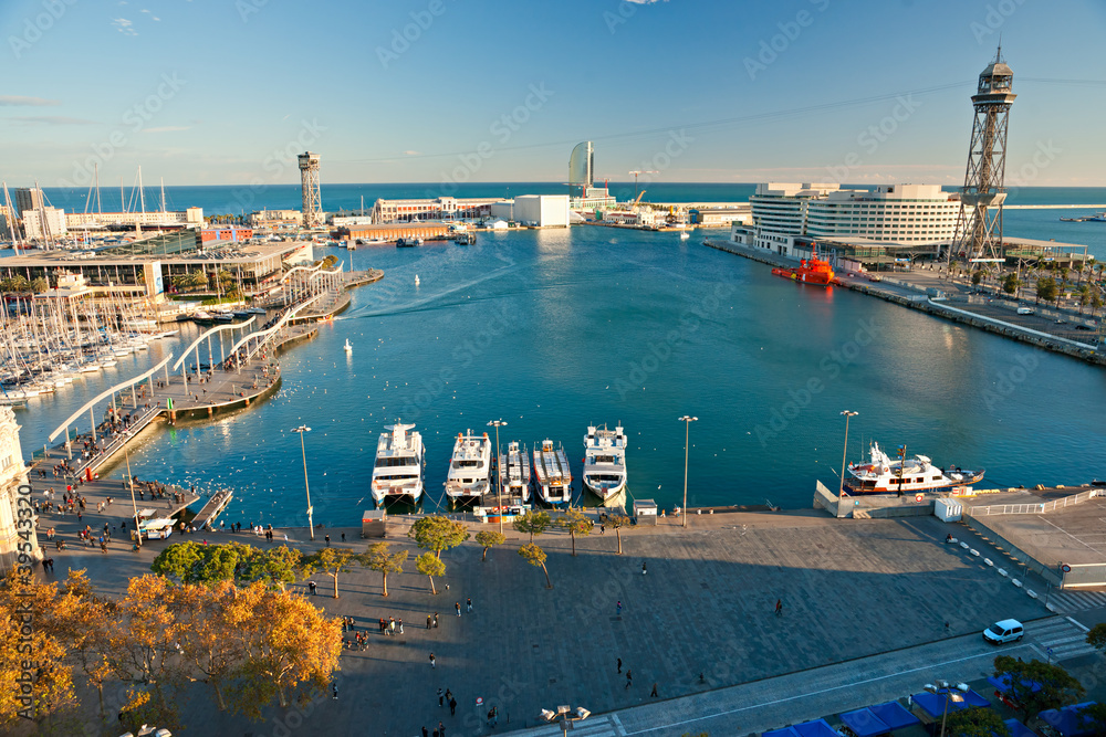Barcelona port view from the air. Barcelona port view from the air.