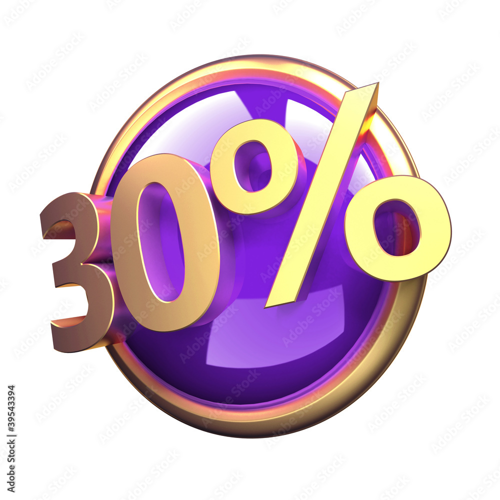3d rendered, shiny gold purple discount button 3d rendered, shiny gold purple discount button