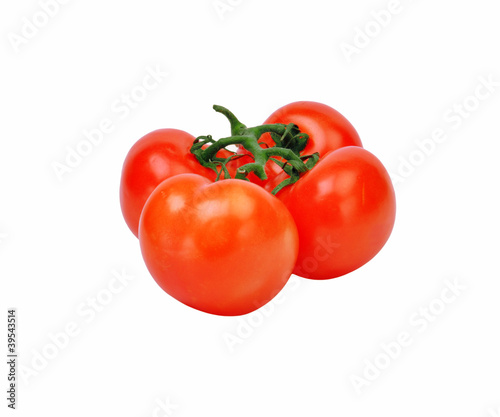 four tomatoes isolated on white