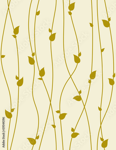 Seamless foliage pattern with spring branches. Vector illustrati