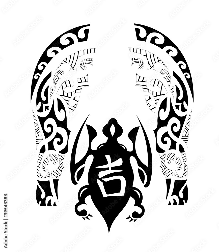 Tribal Sea Turtle Half Sleeve Tattoo| WannaBeInk.com