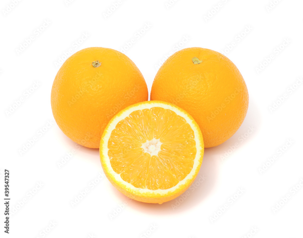 Juicy Orange Fruit Isolated on White Background Juicy Orange Fruit Isolated on White Background