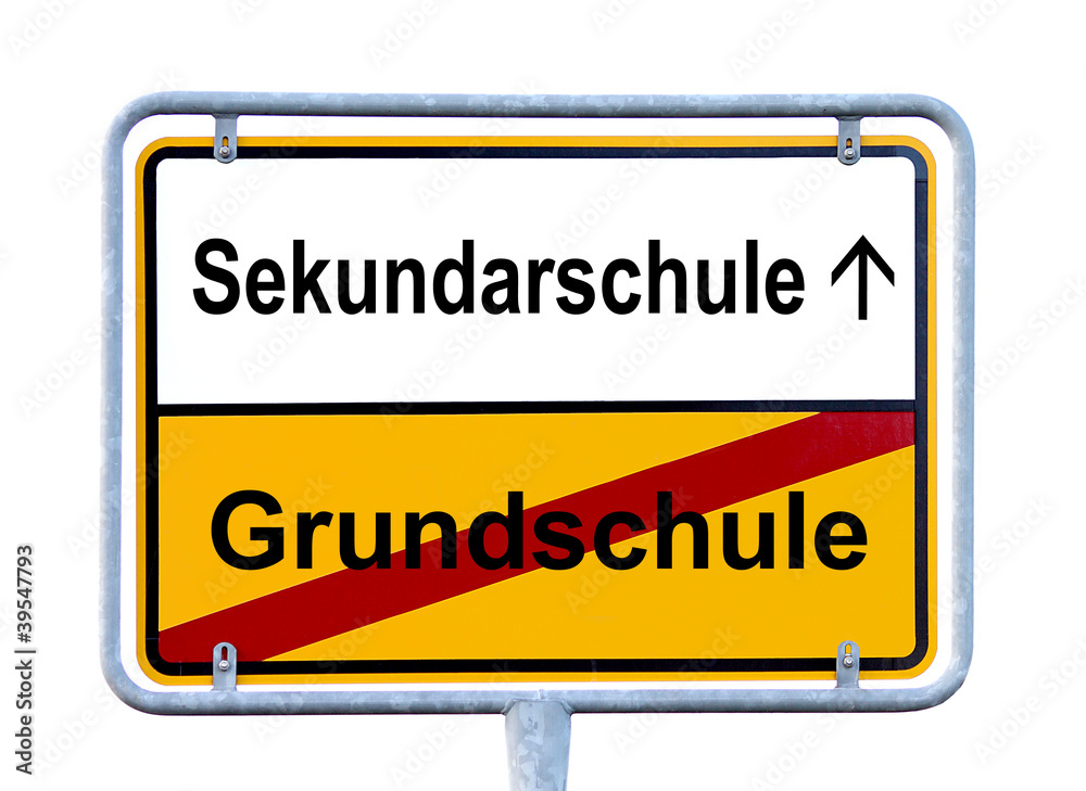 Schild Grundschule und dann Sekundarschule Schild Grundschule und dann Sekundarschule