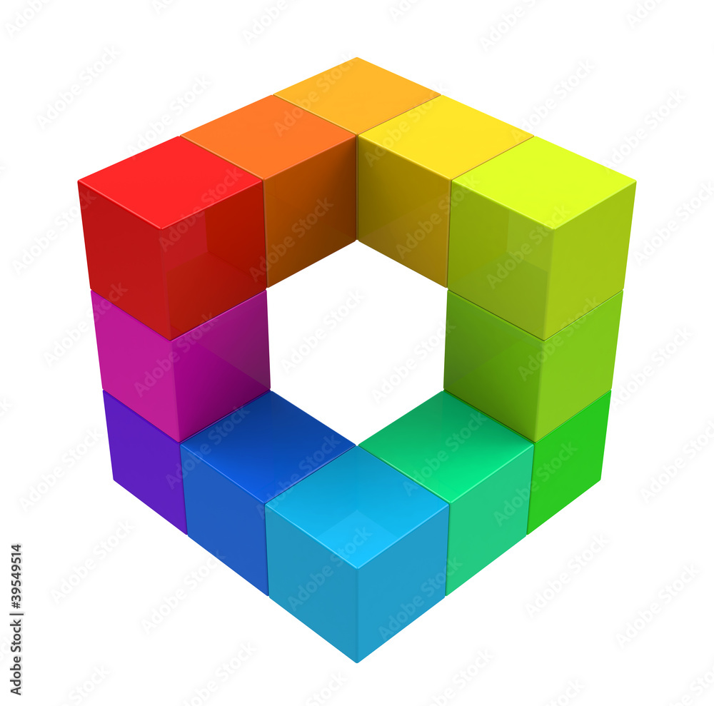 Obraz premium Das bunte Würfelkonzept