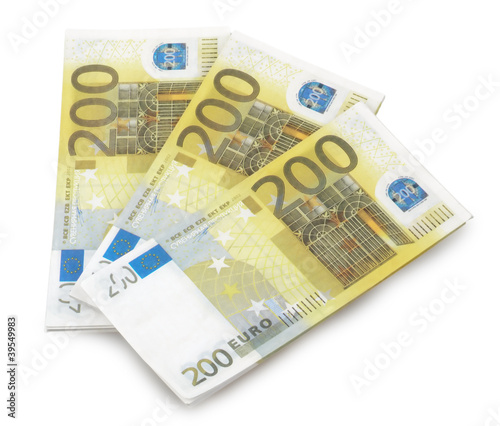 Euro banknotes isolated