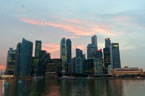 Reflections of CBD's skyscrapers at Singapore © tuomaslehtinen
