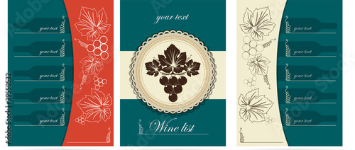 wine list design vector