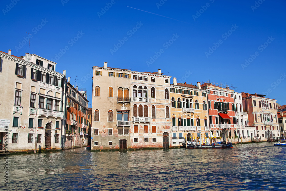 Traditional view of Grand Canal in, Venice