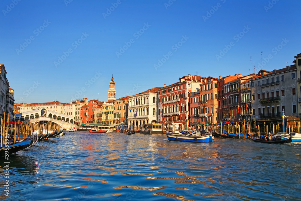 Beautiful view of Venice and Rialto Bridge