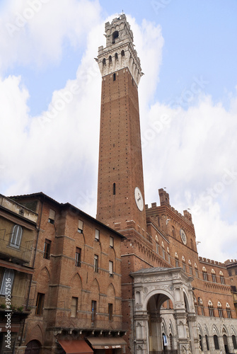 Torre del Mangia and the Piazza del Campo Siena Italy photo