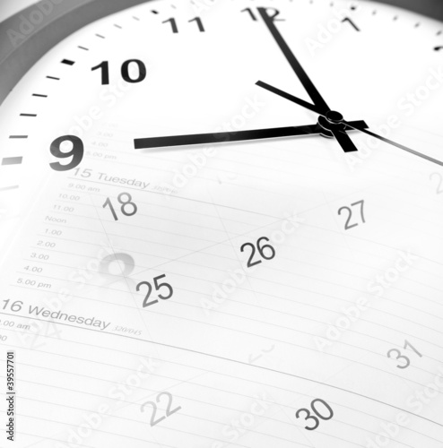 Wallpaper Mural Time clock and calendar Torontodigital.ca