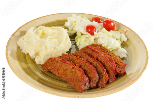 Plate of meatloaf