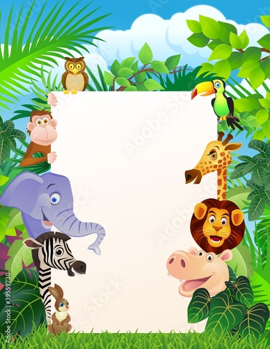 Wild animal and blank sign