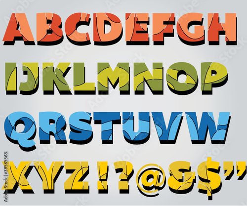 Abstract capital letter alphabet