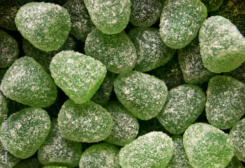 Background with green gumdrops