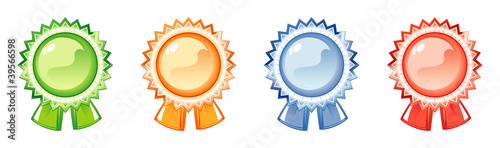 Set of labels of the awards, four colors