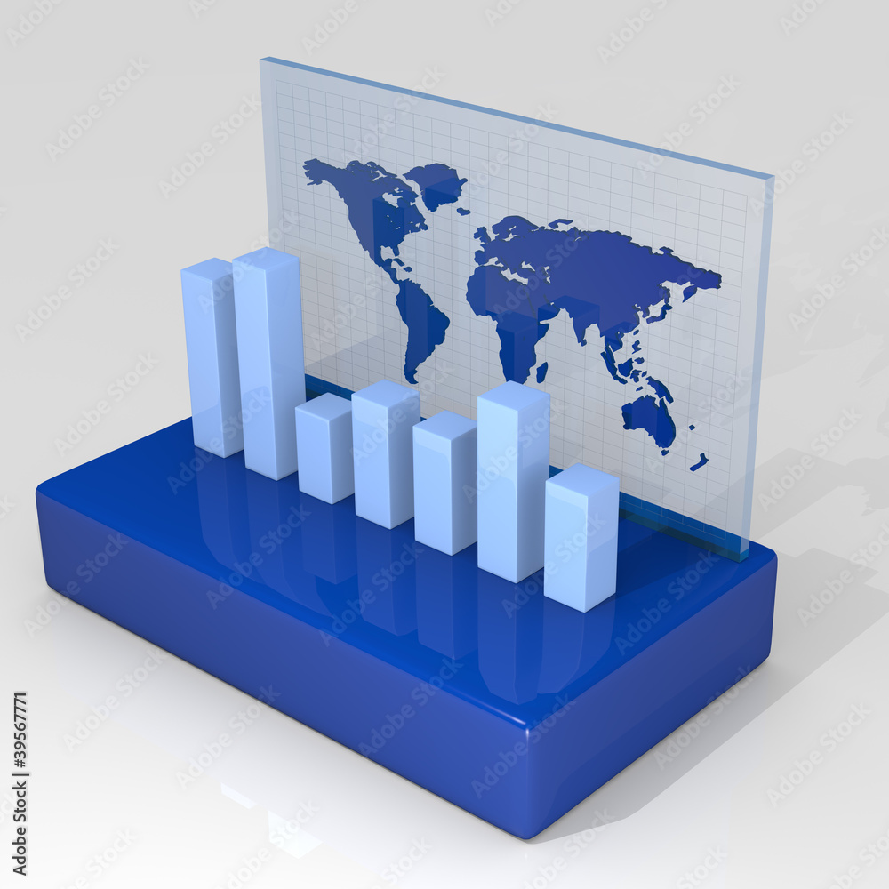 Fototapeta premium Chart with world map