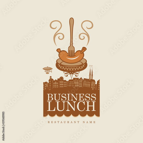 Business lunch with sausages