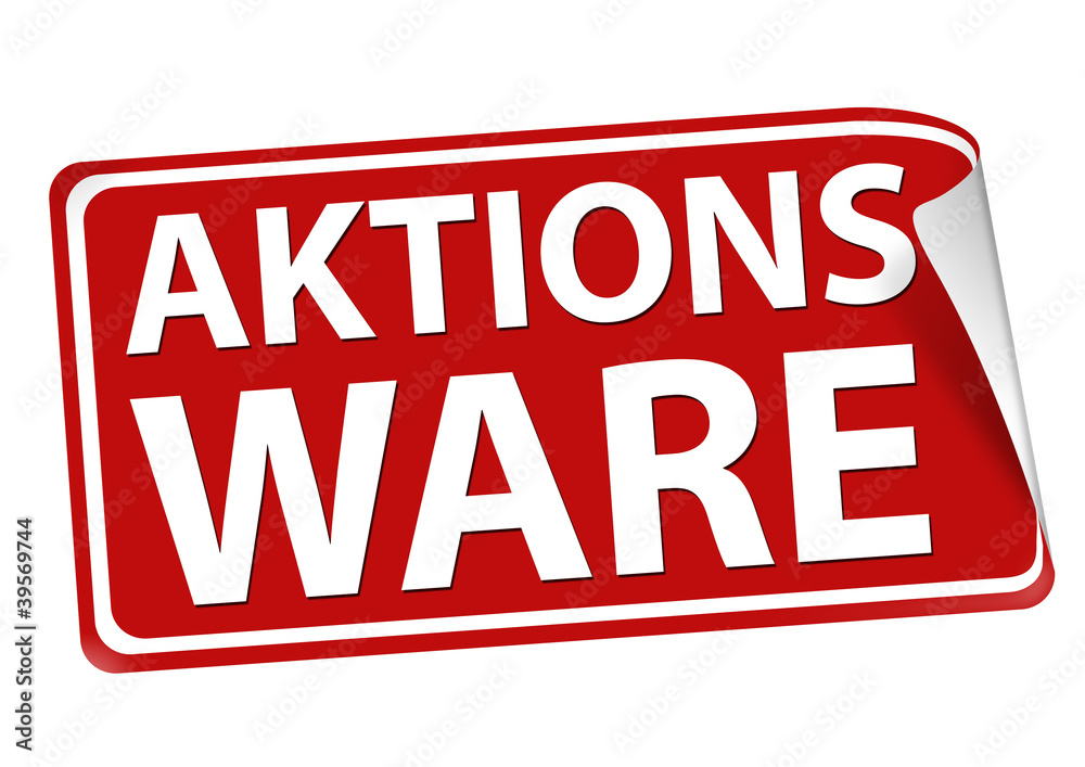 Fototapeta premium aktionsware aufkleber button