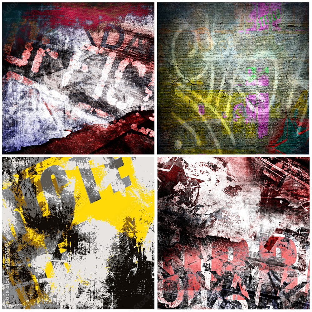 Fototapeta premium Graffiti backgrounds set