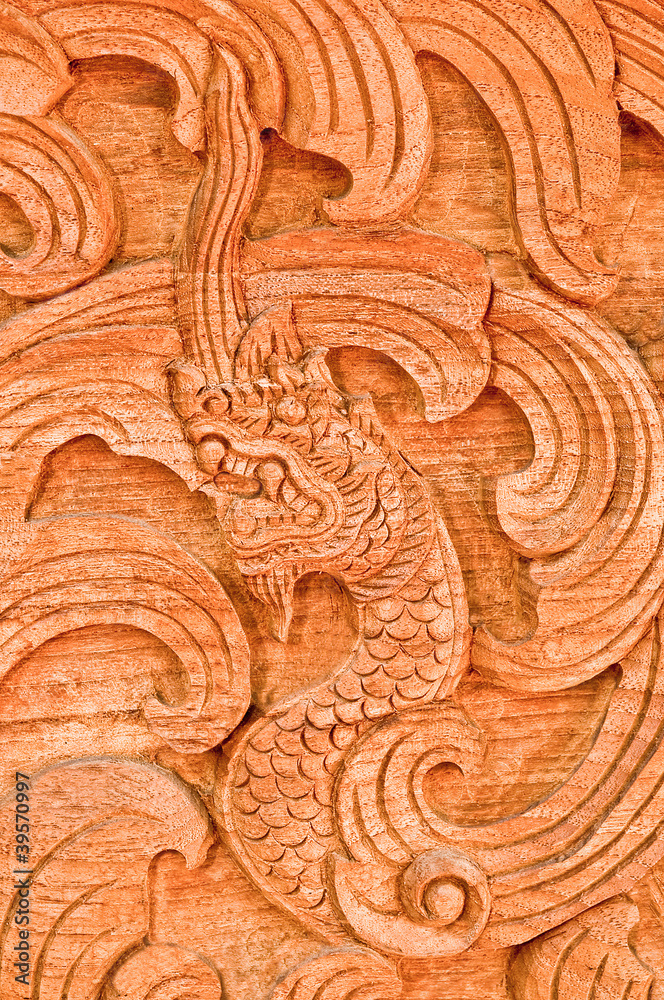 The Carving wood of naga