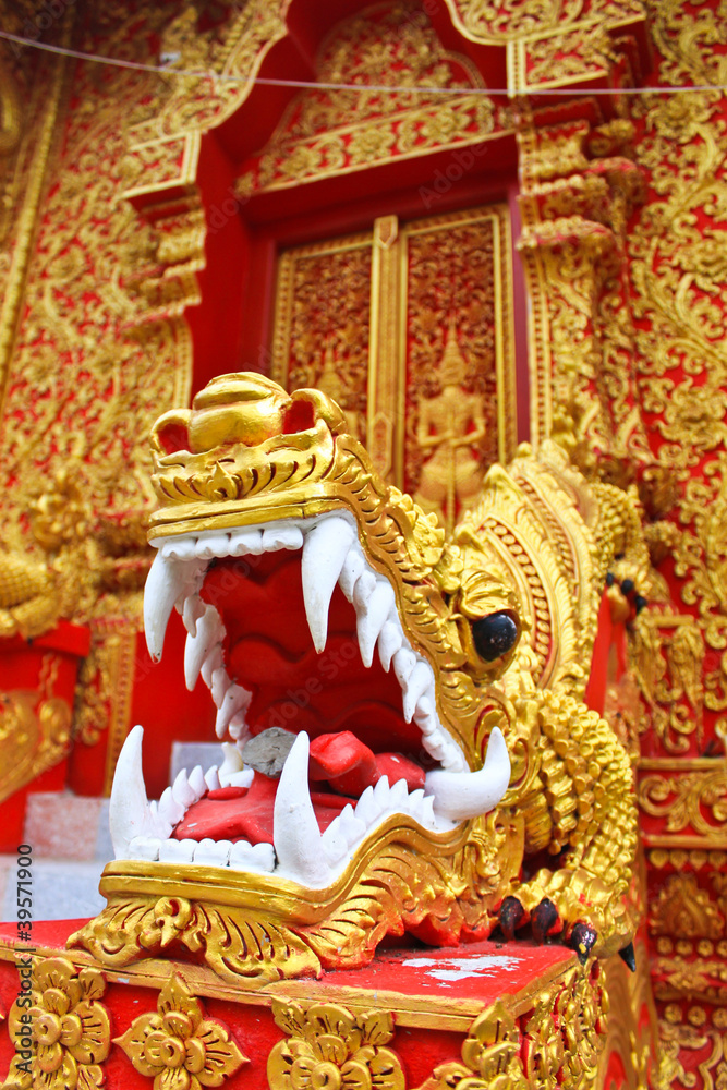 naga statue of thai temple,thailand