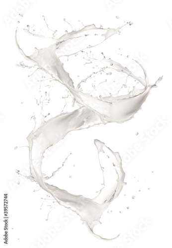 Papier peint Milk splash isolated on white background