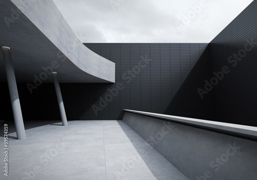 Modern building, abstract architecture, concrete, steel photo