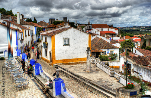 Houses of Obidos, a medieval vilaage in Portugal