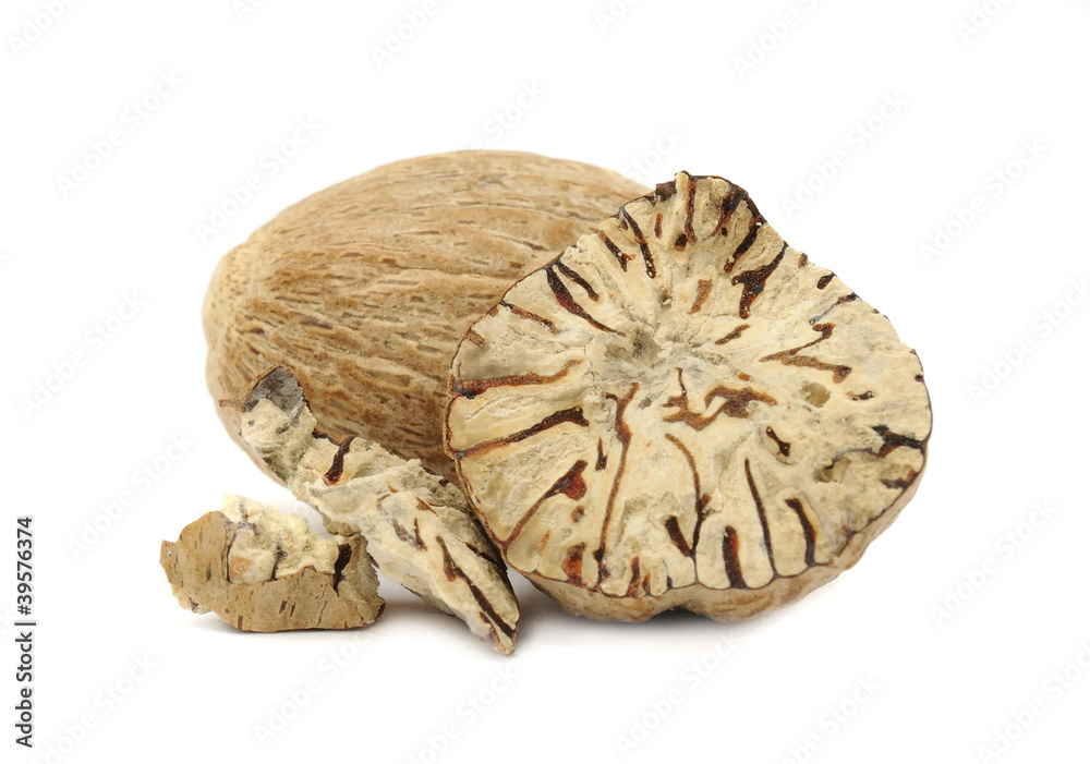 Fototapeta premium Nutmegs Isolated on White Background