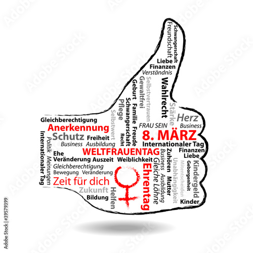 hand mit schrift - weltfrauentag