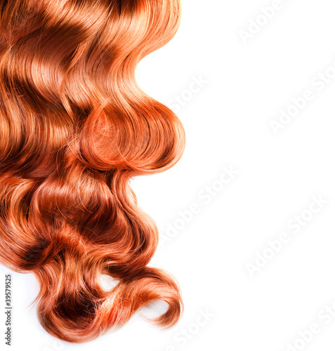 Red Hair Isolated On White