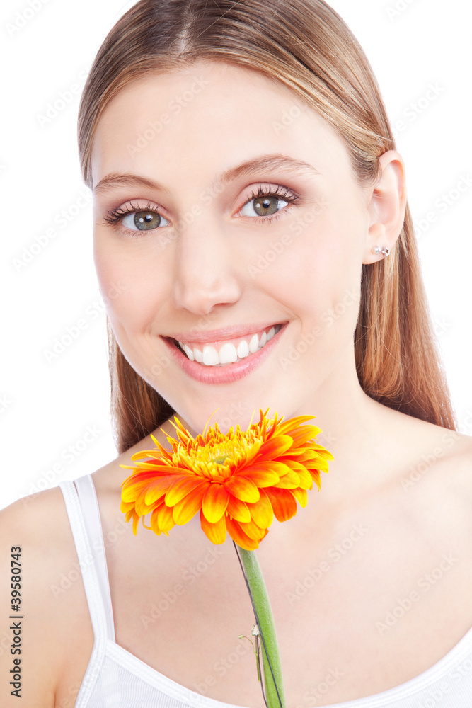Woman Holding Gerbera Flower