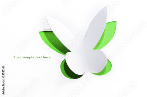 Greeting card with paper butterfly