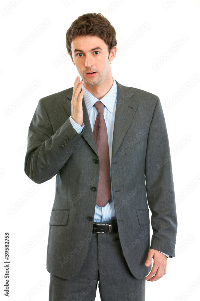 Portrait of shocked businessman Portrait of shocked businessman
