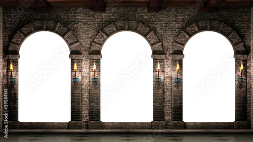 Arches and shining torches