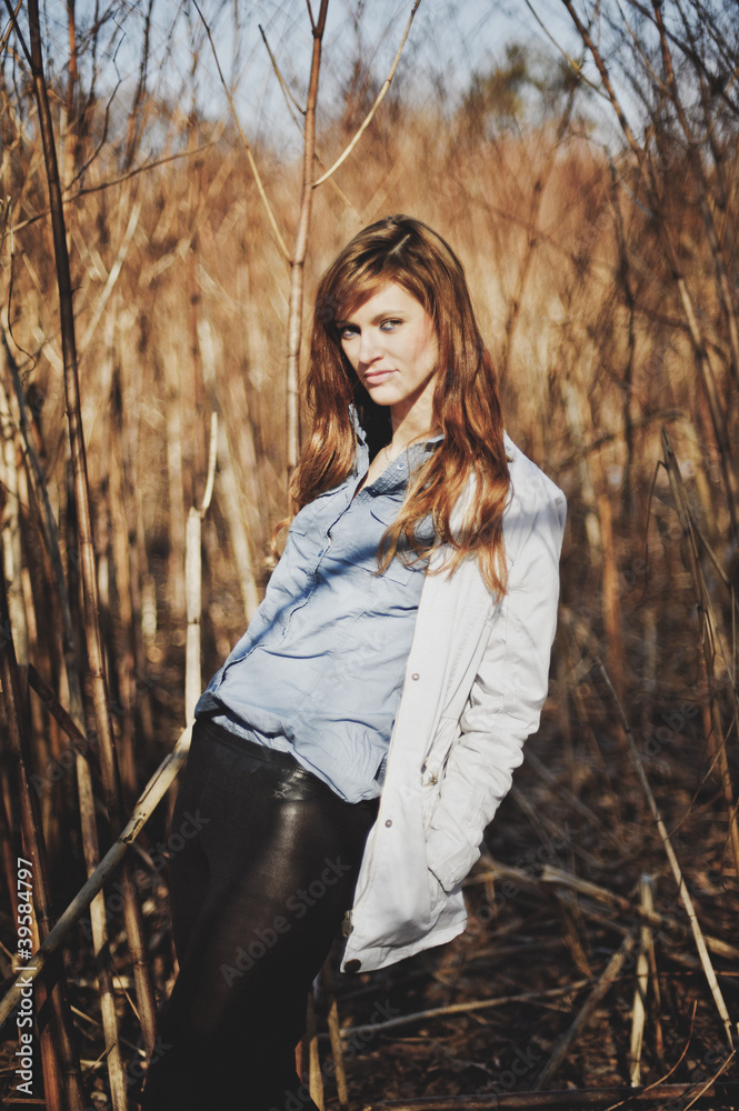 Portrait of young beautiful women outdoors