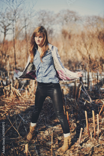 Portrait of young beautiful women outdoors