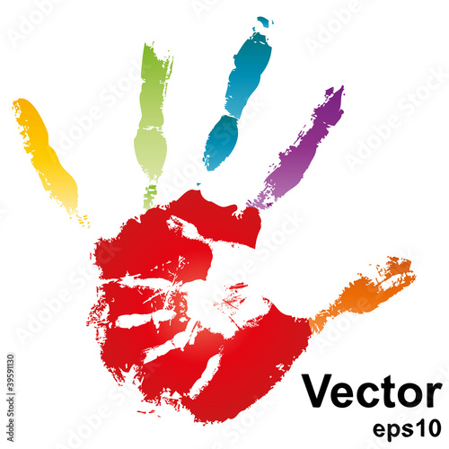 Vector conceptual hands painted