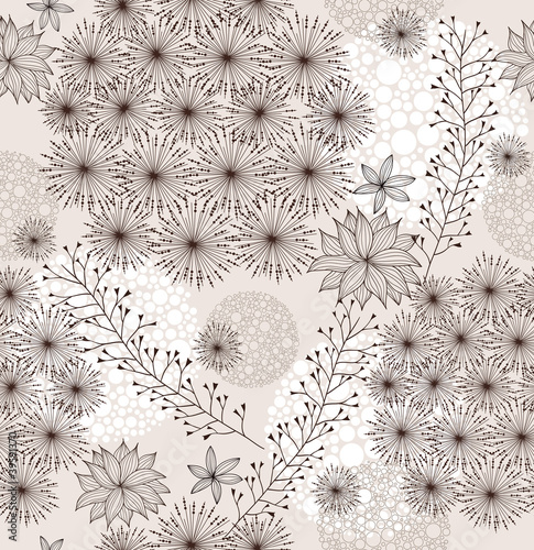 Seamless cute spring or summer flowers pattern. abstract floral