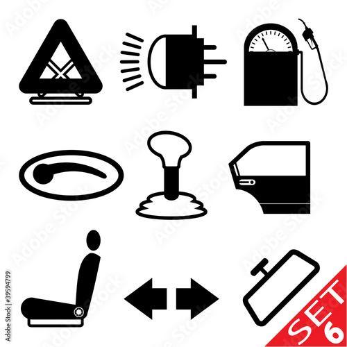 Car part icon set 6