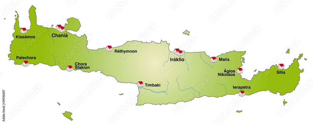 Obraz premium Kreta als Internetkarte