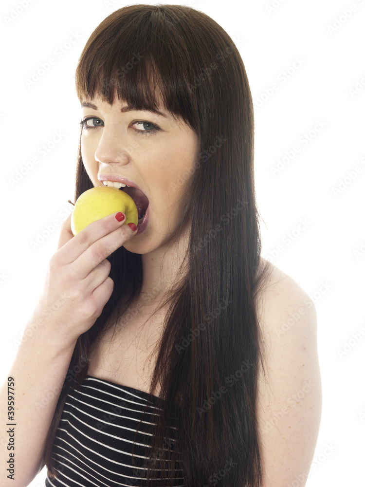 Young Woman Eating an Apple. Model Released Young Woman Eating an Apple. Model Released