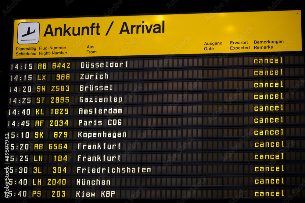 Fototapeta premium Abflug Cancel