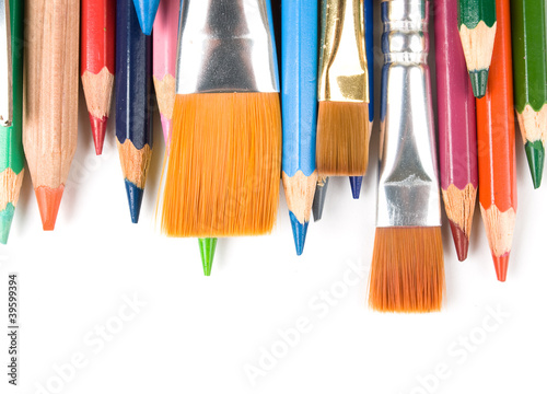 colour pencils isolated on the white