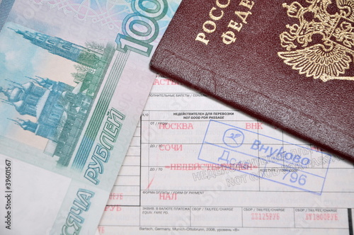 passport, money and the air ticket
