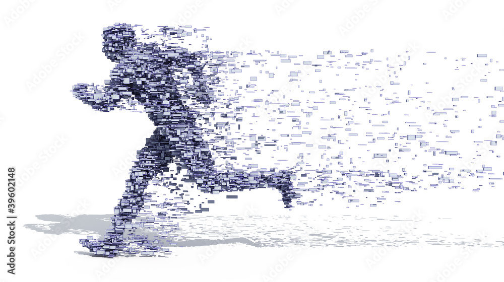 Fototapeta premium Running Man from blocks
